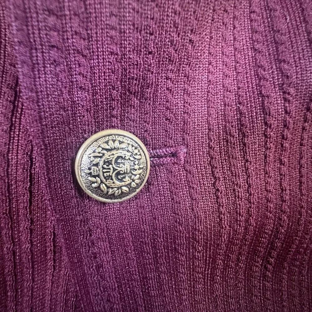 Vintage Derby of San Francisco Blazer  46L Burgundy Gold Crest Buttons 80's 90's